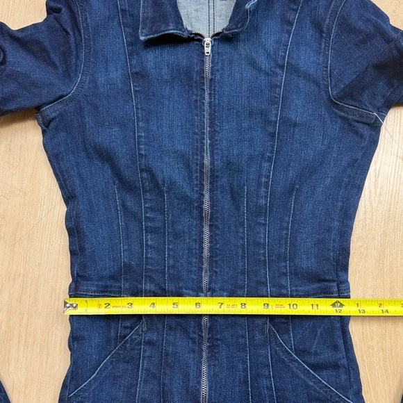 Free People Jayde Denim Flared Jumpsuit- Night Sky Dark Wash, SMALL - Picture 7 of 10